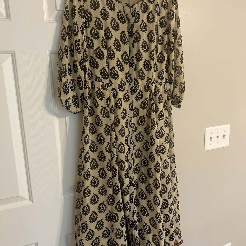 Handmade from authentic Indian sari. Women's Paisley Long Sleeve A-Line Dress
